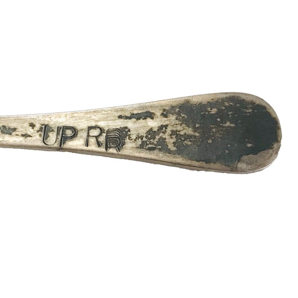 1930s Union Pacific Railroad UPRR Dining Car Spoon Vintage 7" Silver Plated RR